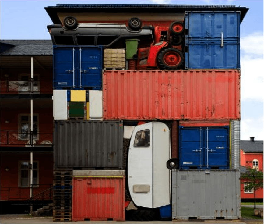 shipping container art with cars and caravans shipping container art with cars and caravans
